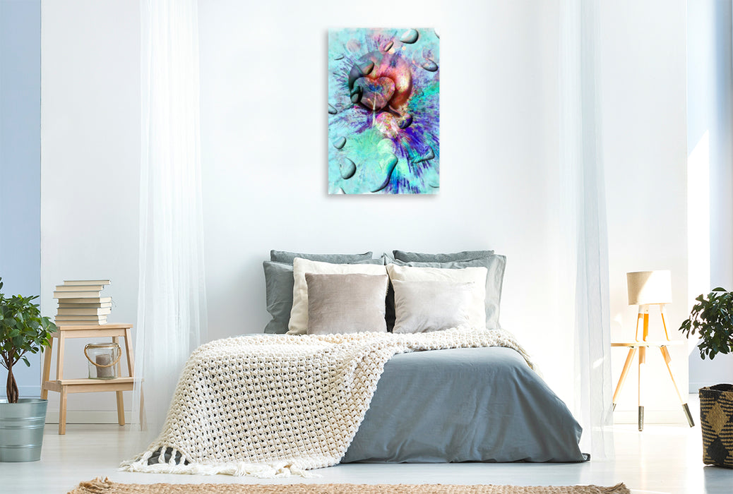 Premium textile canvas Premium textile canvas 80 cm x 120 cm high Frosty heart 
