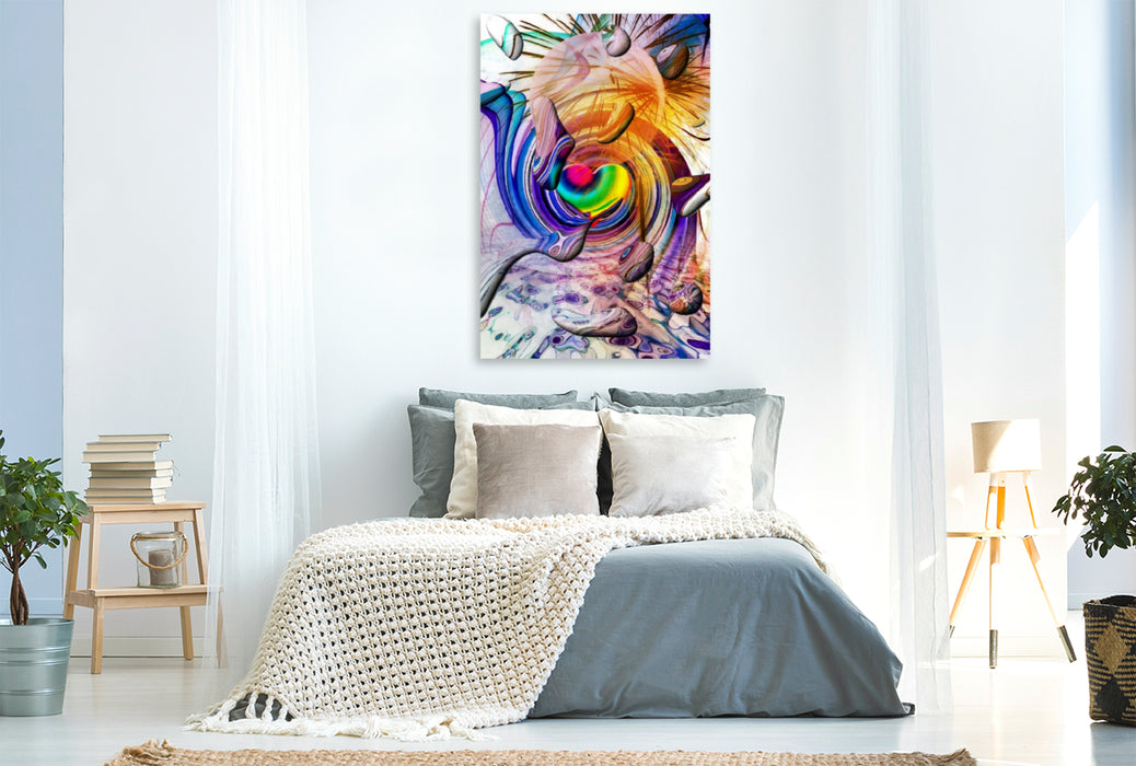 Premium textile canvas Premium textile canvas 80 cm x 120 cm high rainbow heart 