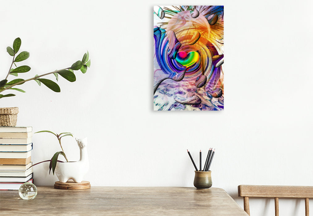 Premium textile canvas Premium textile canvas 80 cm x 120 cm high rainbow heart 