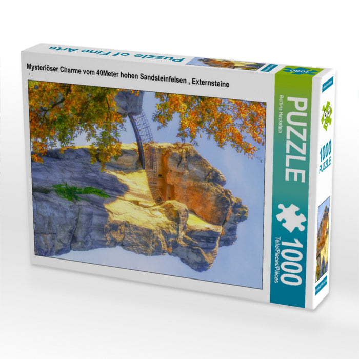Mysteriöser Charme vom 40Meter hohen Sandsteinfelsen , Externsteine 1000 Teile Puzzle hoch - CALVENDO Foto-Puzzle'