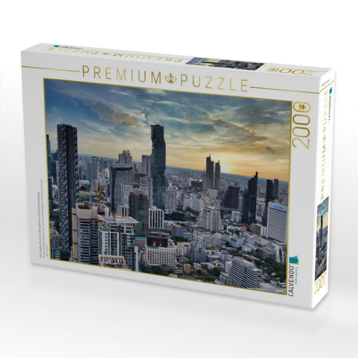 Das Stadtzentrum von Bangkok kurz vor Sonnenuntergang - CALVENDO Foto-Puzzle'