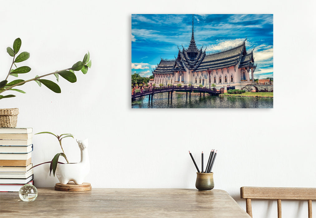 Premium textile canvas Premium textile canvas 120 cm x 80 cm landscape Ancient City - The Royal Palace of Bangkok 