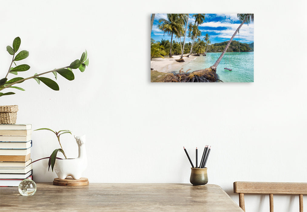 Premium textile canvas Premium textile canvas 120 cm x 80 cm landscape Dream beaches from the Andaman Sea 