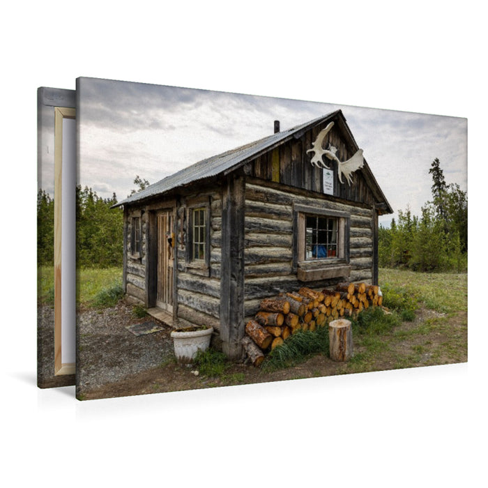 Premium Textil-Leinwand Goldsucher Hütte