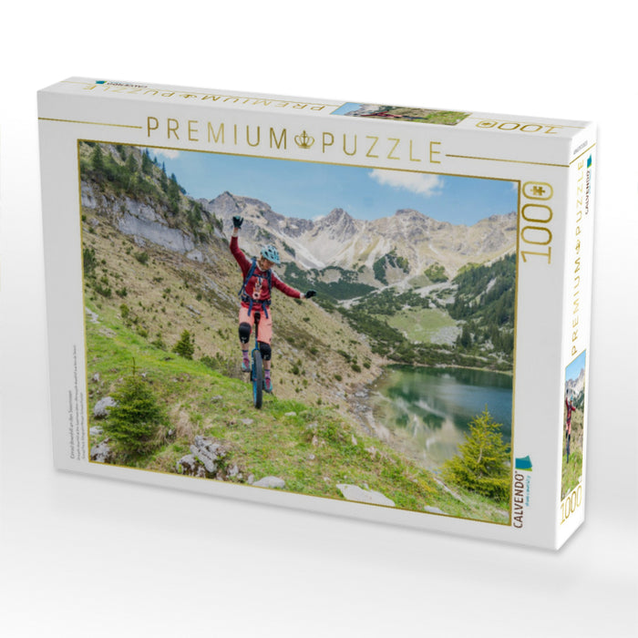 Einrad downhill an den Soiernseen - CALVENDO Foto-Puzzle'