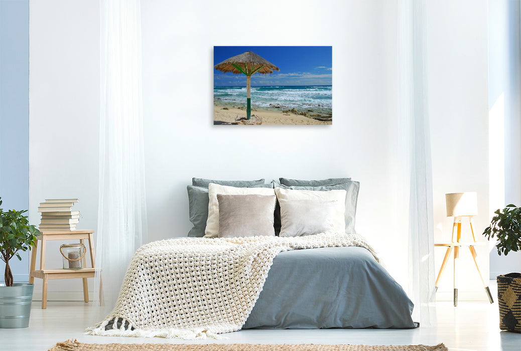 Premium textile canvas Premium textile canvas 120 cm x 80 cm landscape Cozumel Beach - Mexico 