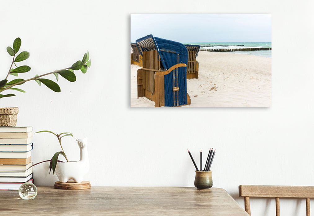 Premium textile canvas Premium textile canvas 120 cm x 80 cm landscape Ahrenshoop beach 