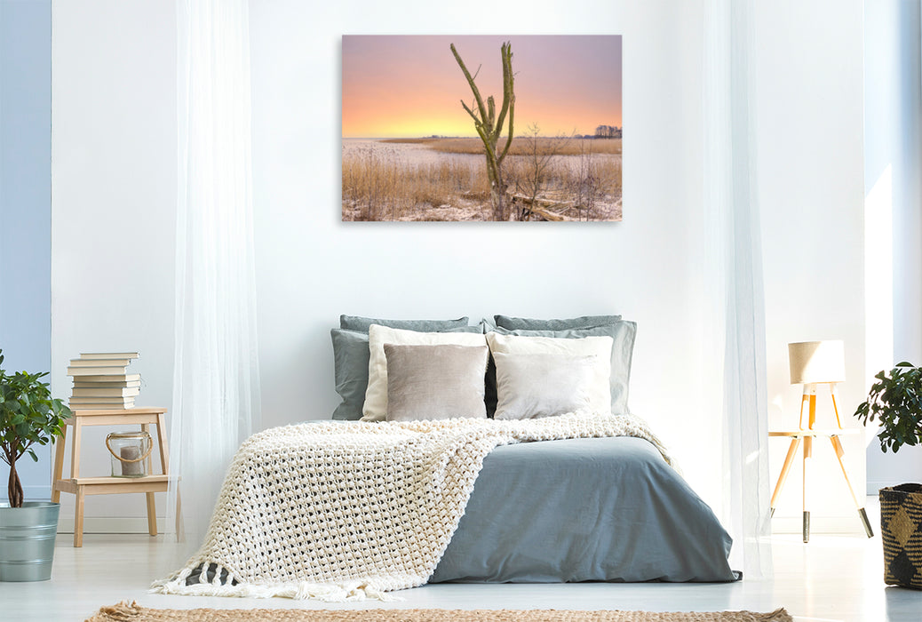 Premium textile canvas Premium textile canvas 120 cm x 80 cm across Zarow estuary in sunrise 