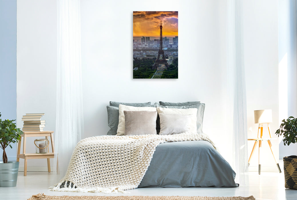 Premium textile canvas Premium textile canvas 80 cm x 120 cm high Paris, Eiffel Tower 