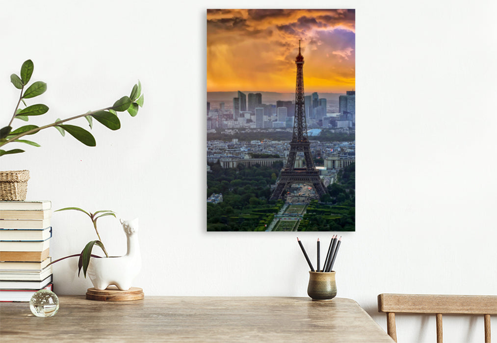 Premium textile canvas Premium textile canvas 80 cm x 120 cm high Paris, Eiffel Tower 