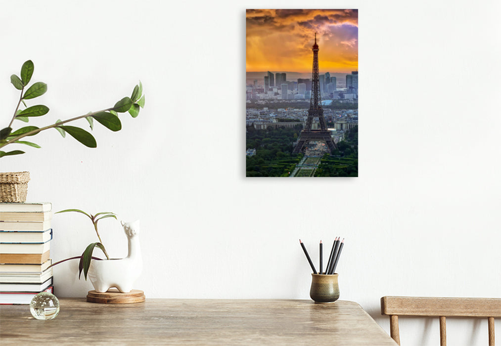 Premium textile canvas Premium textile canvas 80 cm x 120 cm high Paris, Eiffel Tower 