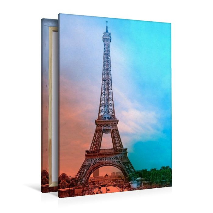 Premium Textil-Leinwand Paris, Eiffelturm
