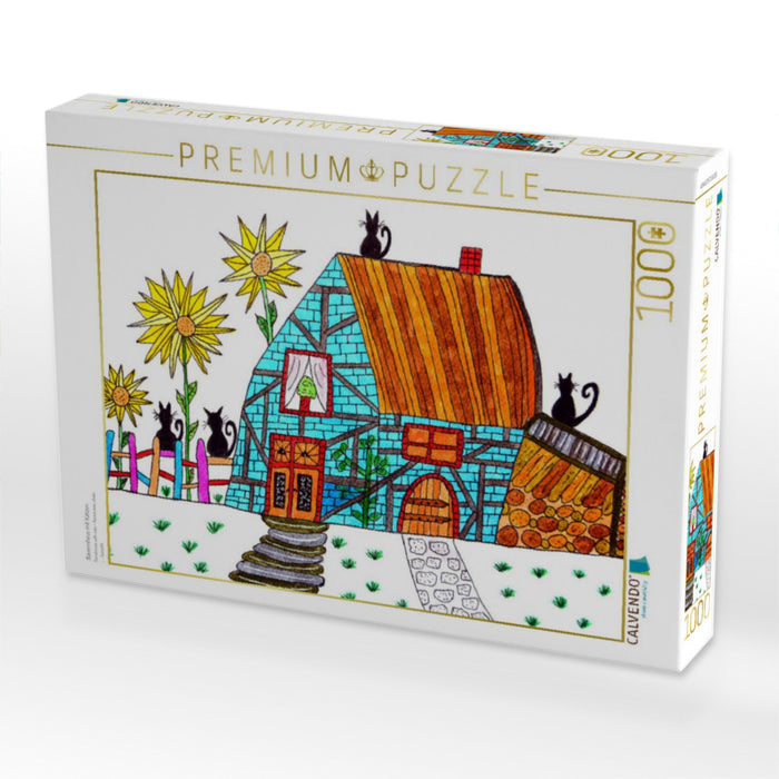 Bauernhaus mit Katzen - CALVENDO Foto-Puzzle'