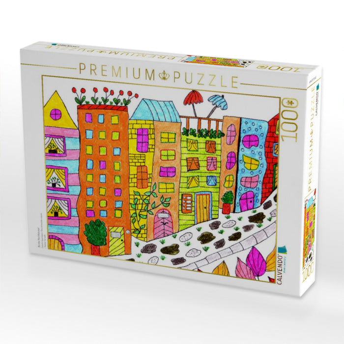 Bunte Hochhäuser - CALVENDO Foto-Puzzle'