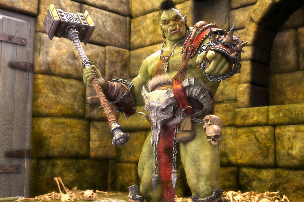 Premium Textil-Leinwand Ork Champion