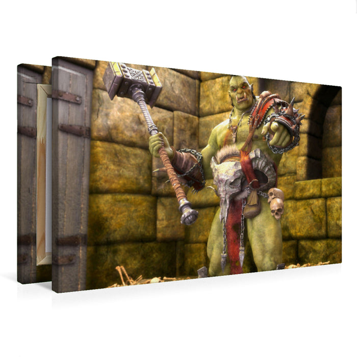 Premium Textil-Leinwand Ork Champion