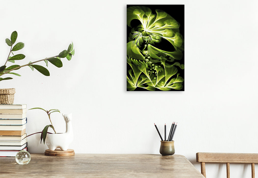 Premium textile canvas Premium textile canvas 80 cm x 120 cm high Green Garden Fairy 