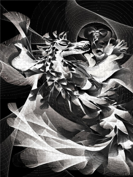 Drachenherz monochrom 2000 Teile Puzzle hoch - CALVENDO Foto-Puzzle'
