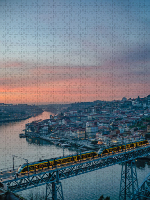 Ponte Luis I im Abendrot 2000 Teile Puzzle hoch - CALVENDO Foto-Puzzle'