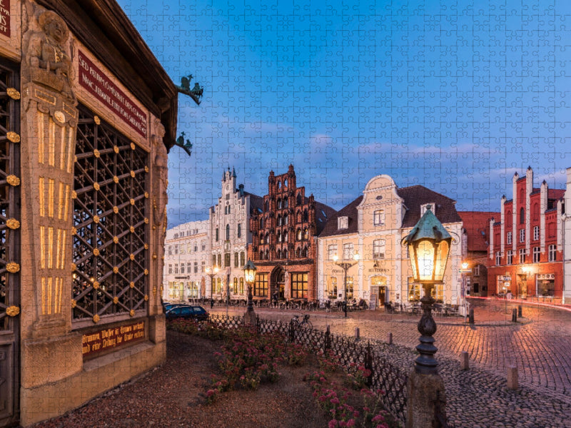 Wasserkunst am Marktplatz der Hansestadt Wismar - CALVENDO Foto-Puzzle'