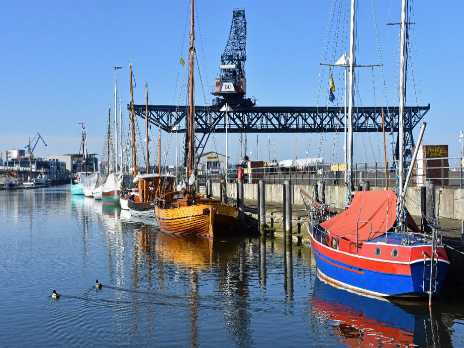 Der Museumshafen im Westteil des Rostocker Stadthafens - CALVENDO Foto-Puzzle'