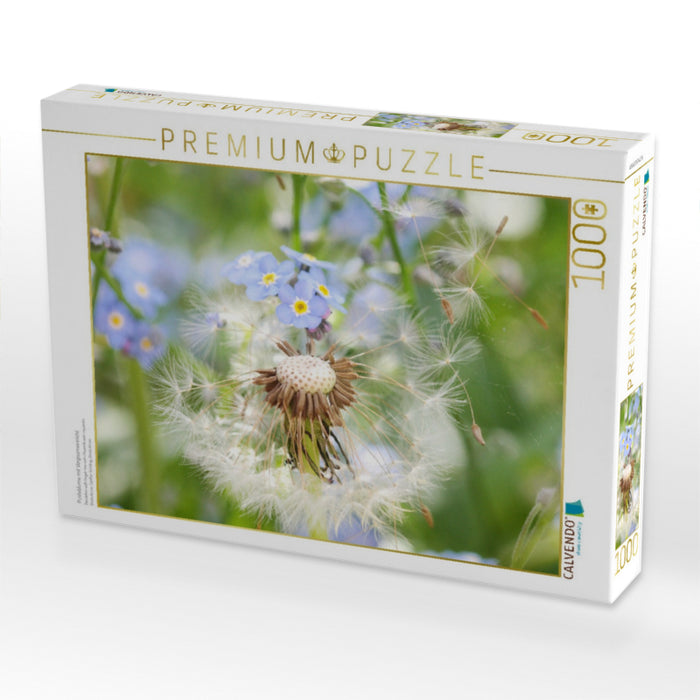 Pusteblume mit Vergissmeinnicht - CALVENDO Foto-Puzzle'