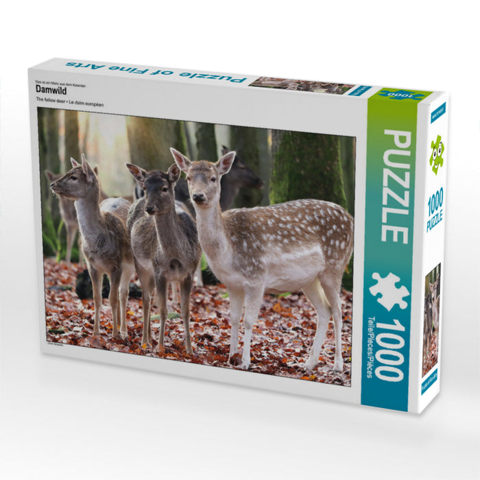 Damwild 1000 Teile Puzzle quer - CALVENDO Foto-Puzzle'
