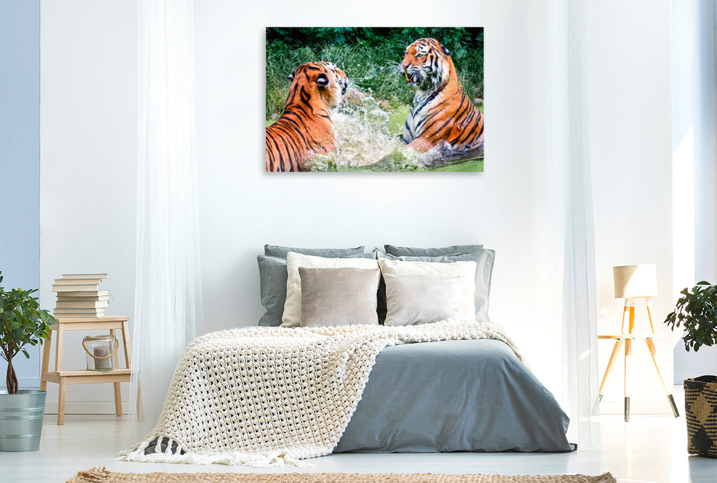 Premium Textil-Leinwand Premium Textil-Leinwand 120 cm x 80 cm quer Tiger