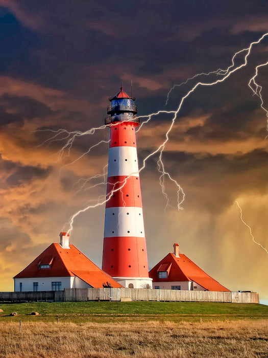 Leuchtturm Westerheversand, Deutschland - CALVENDO Foto-Puzzle'