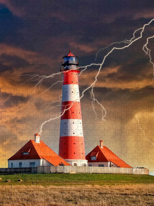 Leuchtturm Westerheversand, Deutschland - CALVENDO Foto-Puzzle'