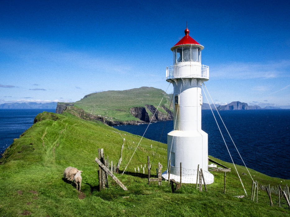 Leuchtturm auf Mykines, Färöer-Inseln - CALVENDO Foto-Puzzle'