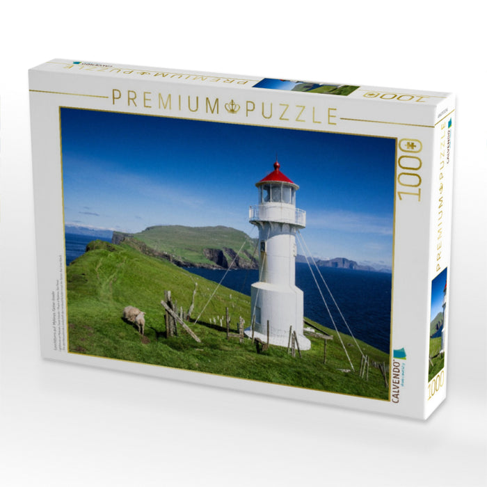 Leuchtturm auf Mykines, Färöer-Inseln - CALVENDO Foto-Puzzle'