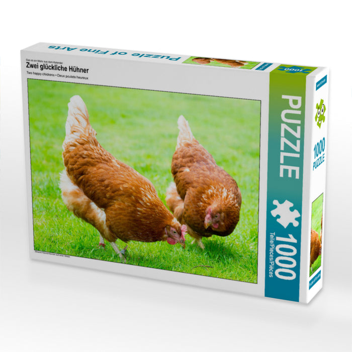 Zwei glückliche Hühner 1000 Teile Puzzle quer - CALVENDO Foto-Puzzle'