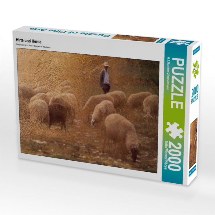 Hirte und Herde 2000 Teile Puzzle quer - CALVENDO Foto-Puzzle'