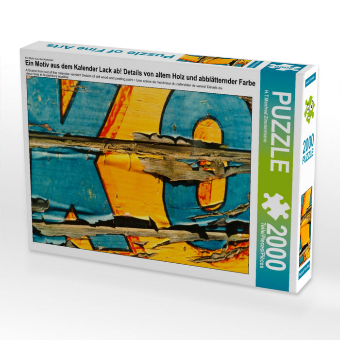 Ein Motiv aus dem Kalender Lack ab! Details von altem Holz und abblätternder Farbe 2000 Teile Puzzle quer - CALVENDO Foto-Puzzle'