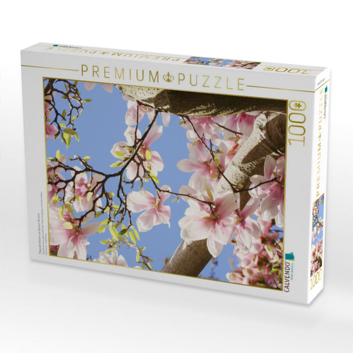 Magnolienblüten vor blauem Himmel - CALVENDO Foto-Puzzle'
