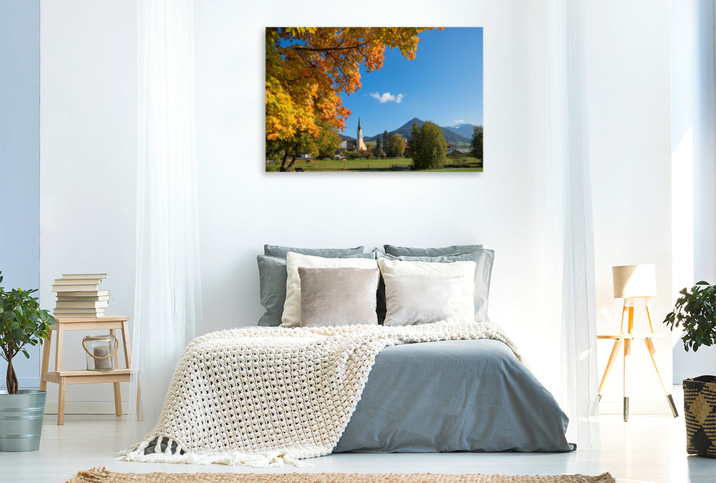 Premium textile canvas Premium textile canvas 120 cm x 80 cm landscape Kurort Schliersee 