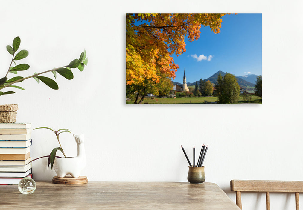 Premium textile canvas Premium textile canvas 120 cm x 80 cm landscape Kurort Schliersee 