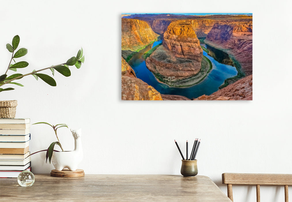 Premium textile canvas Premium textile canvas 120 cm x 80 cm landscape Horseshoe Bend, Page 