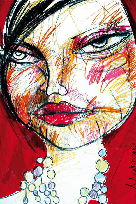 Premium Textil-Leinwand Premium Textil-Leinwand 80 cm x 120 cm  hoch Ein Motiv aus dem Kalender Frauenportraits von Oxana Mahnac
