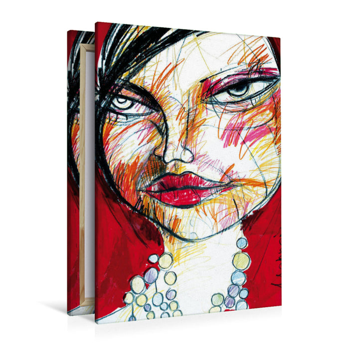 Premium Textil-Leinwand Premium Textil-Leinwand 80 cm x 120 cm  hoch Ein Motiv aus dem Kalender Frauenportraits von Oxana Mahnac