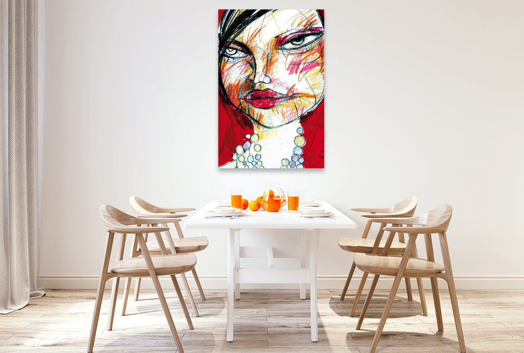 Premium Textil-Leinwand Premium Textil-Leinwand 80 cm x 120 cm  hoch Ein Motiv aus dem Kalender Frauenportraits von Oxana Mahnac
