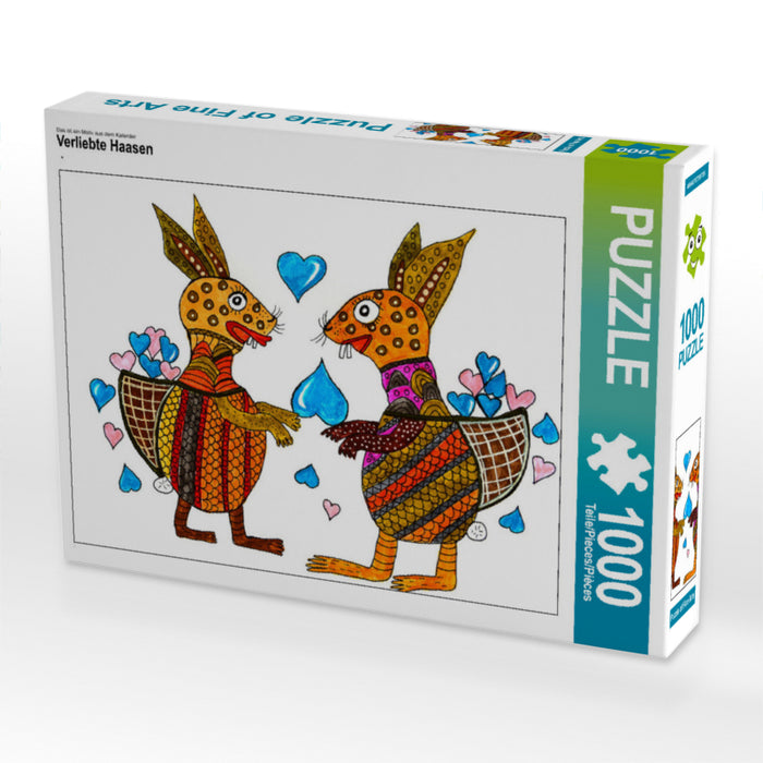 Verliebte Haasen 1000 Teile Puzzle quer - CALVENDO Foto-Puzzle'