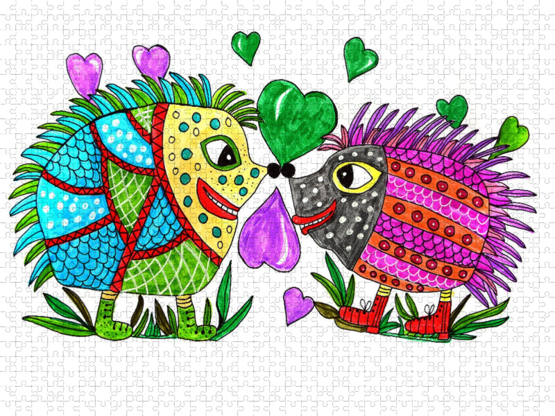 Verlebte Igel - CALVENDO Foto-Puzzle'