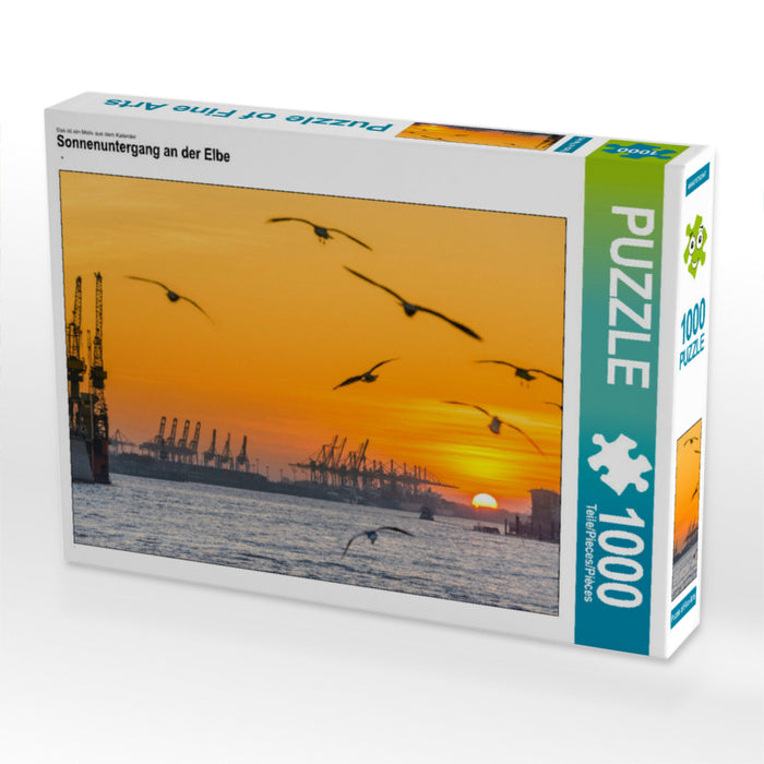 Coucher de soleil sur l'Elbe - Puzzle photo CALVENDO 