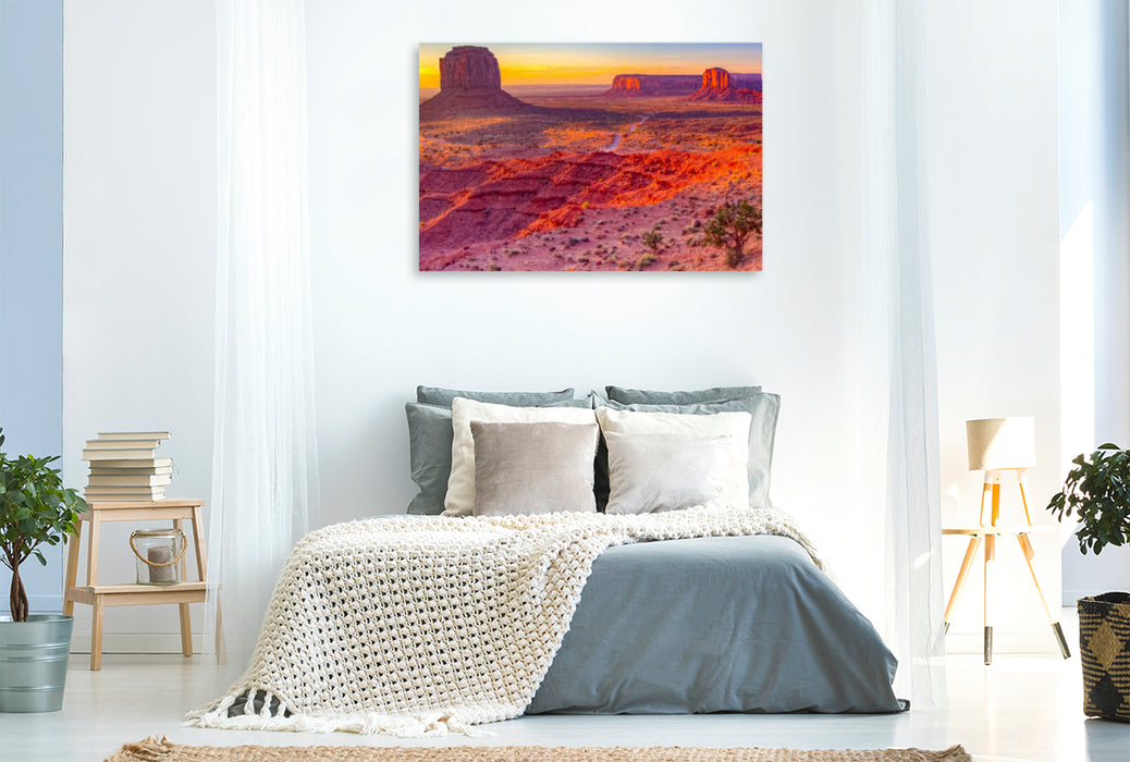 Premium Textil-Leinwand Premium Textil-Leinwand 120 cm x 80 cm quer Valley Drive, Monument Valley