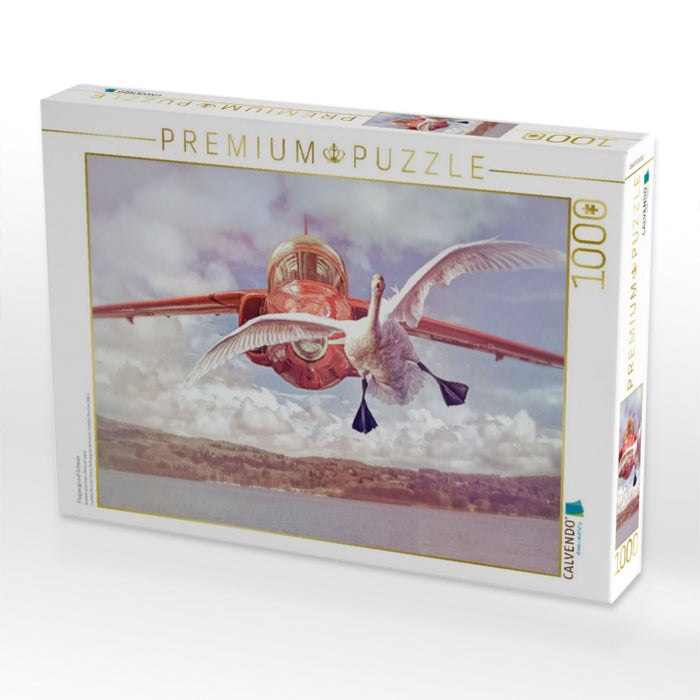 Flugzeug und Schwan - CALVENDO Foto-Puzzle'