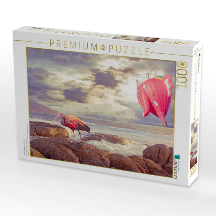 Heißluftballon und Ibis - CALVENDO Foto-Puzzle'