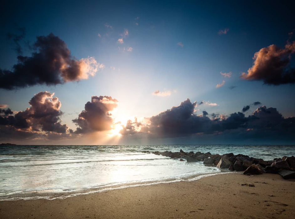 Sonnenuntergang vor Utersum 2000 Teile Puzzle quer - CALVENDO Foto-Puzzle'