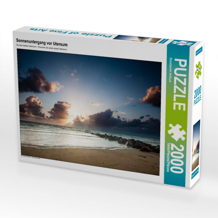 Sonnenuntergang vor Utersum 2000 Teile Puzzle quer - CALVENDO Foto-Puzzle'